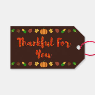Thankful For You Thanksgiving Gift Tags