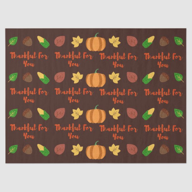 Thankful For You Thanksgiving Tissue Paper (Front)
