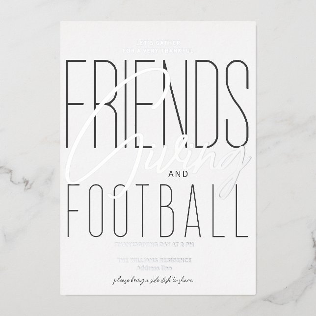 Thankful Friendsgiving Football Thanksgiving Party (Front)