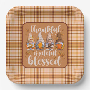 Thankful Gnomes – Autumn Blessings Paper Plate