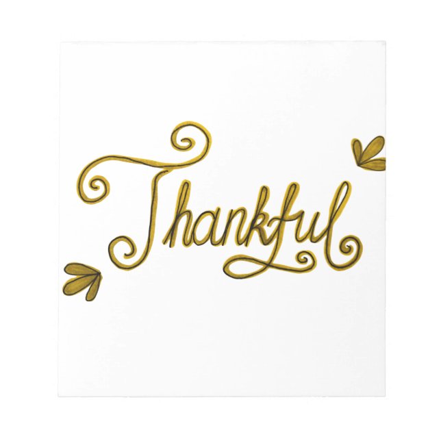 Thankful gold lettering notepad (Front)