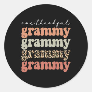 Thankful Grammy Autumn Tree Fall Leaves Thanksgivi Classic Round Sticker