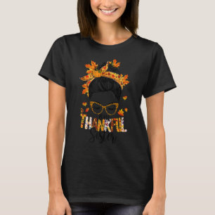 Thankful Grateful And Blessed Pumpkin Fall Leopard T-Shirt