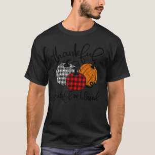 Thankful Grateful And Blessed Pumpkin Fall Leopard T-Shirt