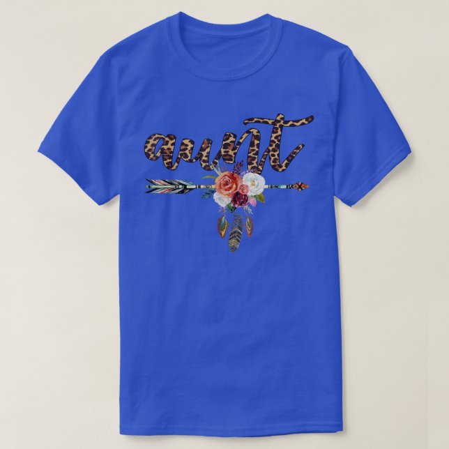 Thankful Grateful Blessed Aunt Leopard Flower  T-Shirt (Design Front)