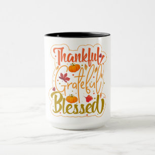 Thankful Grateful Blessed: Autumn’s Heartbeat Mug