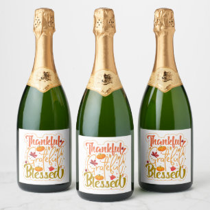 Thankful Grateful Blessed: Autumn’s Heartbeat Sparkling Wine Label