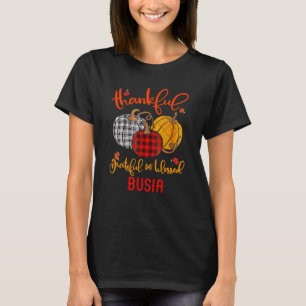 Thankful Grateful Blessed Busia Autumn Fall Pumpki T-Shirt
