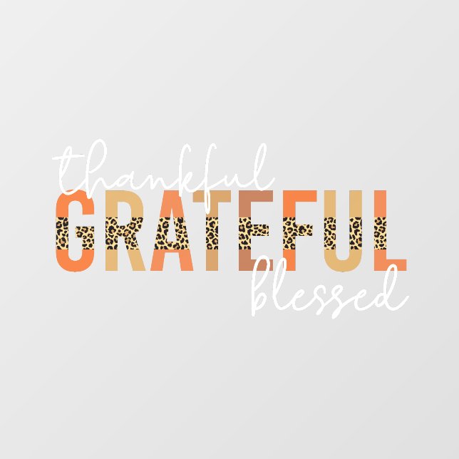 Thankful Grateful Blessed Cheetah Print Typography (Sheet)