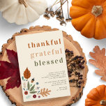 Thankful Grateful Blessed Chic Thanksgiving Party Invitation<br><div class="desc">Thankful Grateful Blessed Autumn Thanksgiving Party Invitation</div>