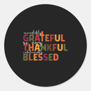 Thankful Grateful Blessed Christian Religious Than Classic Round Sticker