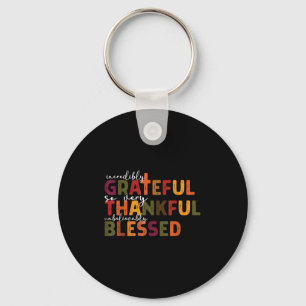 Thankful Grateful Blessed Christian Religious Than Key Ring
