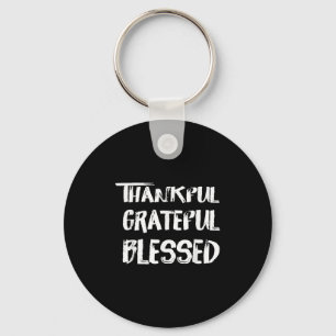 Thankful Grateful Blessed Christmas Shirts For Men Key Ring