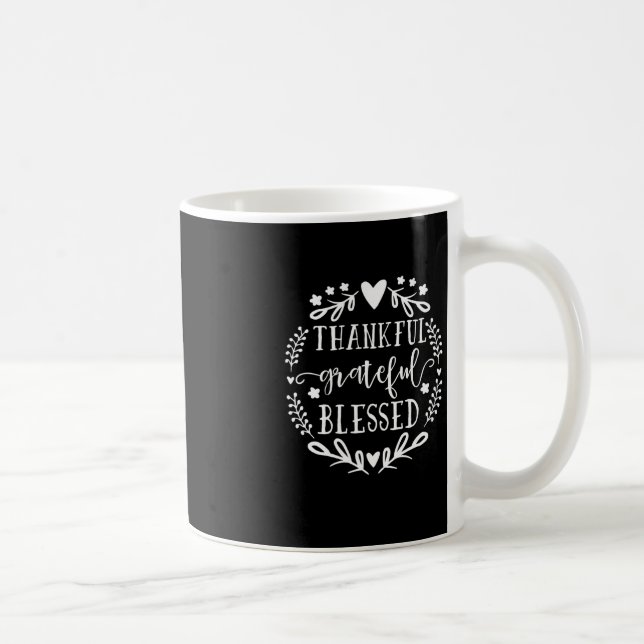 Thankful Grateful Blessed Comfy Fall  Coffee Mug (Right)