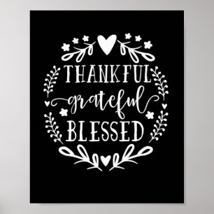 Thankful Grateful Blessed Comfy Fall  Poster