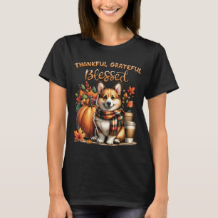 Thankful Grateful Blessed Corgi Dog Lovers T-Shirt