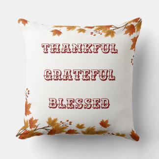 Thankful, Grateful, Blessed: Cosy Fall Leaves  Cushion