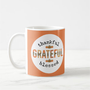 Thankful Grateful Blessed Cute Fall Thanksgiving Coffee Mug