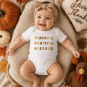 Thankful Grateful Blessed – Fall Baby Bodysuit