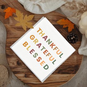 Thankful Grateful Blessed – Fall Colours Paper Napkin