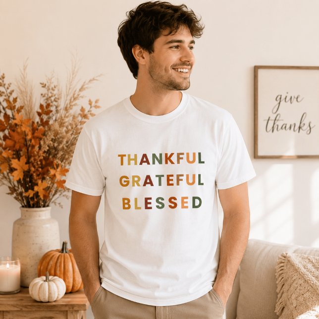 Thankful Grateful Blessed – Fall Colours  T-Shirt (Creator Uploaded)