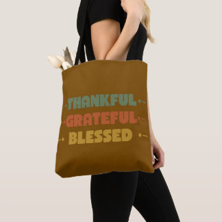 Thankful Grateful Blessed Fall Tote Bag