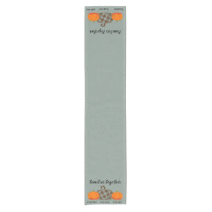 Thankful Grateful Blessed Families Together  Short Table Runner