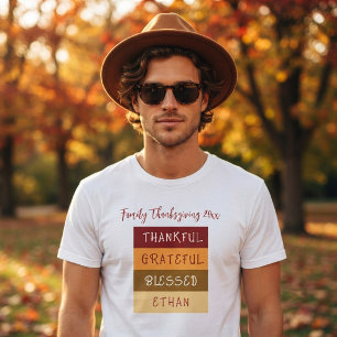 Thankful Grateful Blessed Family Thanksgiving Chic T-Shirt