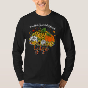 Thankful Grateful Blessed Gigi Pumpkin Leopard Pla T-Shirt
