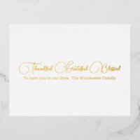 Thankful Grateful Blessed gold script Thanksgiving