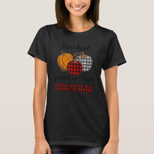 Thankful Grateful Blessed Grandma Plaid Thanksgiv T-Shirt