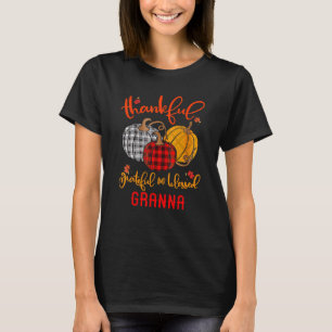 Thankful Grateful Blessed Granna Autumn Fall Pumpk T-Shirt