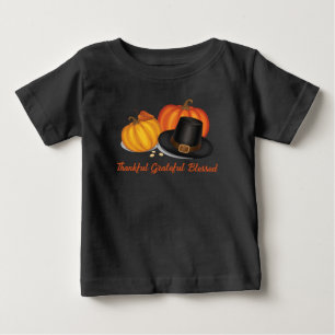 Thankful Grateful Blessed Halloween Thanksgiving Baby T-Shirt
