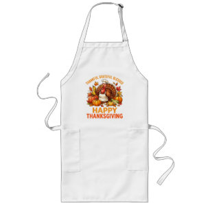 Thankful Grateful Blessed Happy Thanksgiving Long Apron