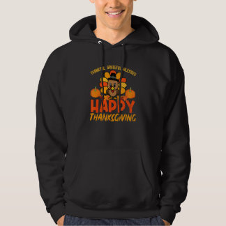 Thankful Grateful Blessed Happy Thanksgiving Pumpk Hoodie