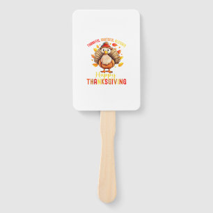 Thankful Grateful Blessed Happy Thanksgiving Turke Hand Fan