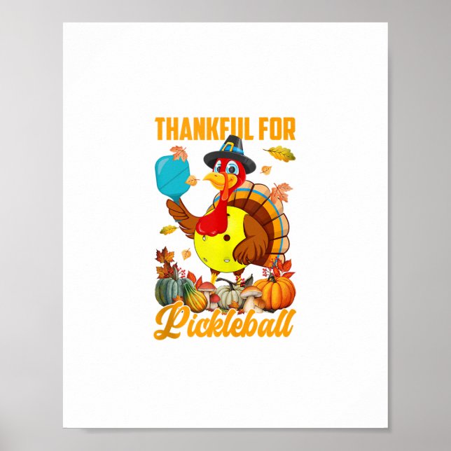 Thankful Grateful Blessed Happy Thanksgiving Turke Poster (Front)