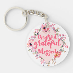 Thankful Grateful Blessed Key Ring