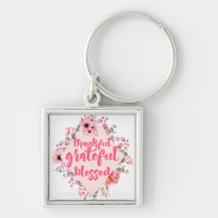 Thankful Grateful Blessed Key Ring