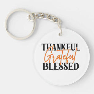 Thankful, Grateful, Blessed Key Ring
