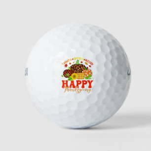 Thankful Grateful Blessed Leopard Plaid Pumpkin Th Golf Balls