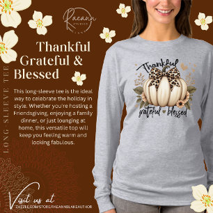 Thankful, Grateful & Blessed Long-Sleeve T-Shirt