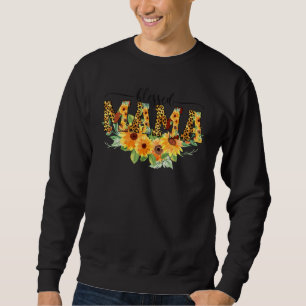 Thankful Grateful Blessed Mama Sunflower Thanksgiv Sweatshirt