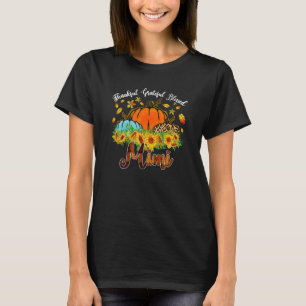 Thankful Grateful Blessed Mimi Pumpkin Leopard Pla T-Shirt