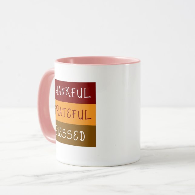 Thankful Grateful Blessed Mug (Front Left)