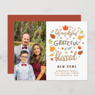 Thankful Grateful Blessed New Home Announcement