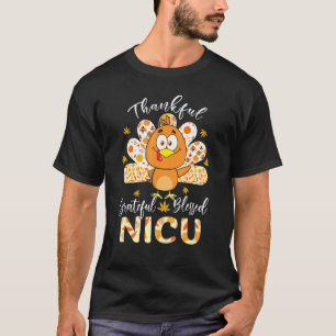 Thankful Grateful Blessed Nicu Turkey Leopard Plai T-Shirt