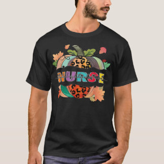 Thankful Grateful Blessed Nurse Pumpkin Leopard Au T-Shirt