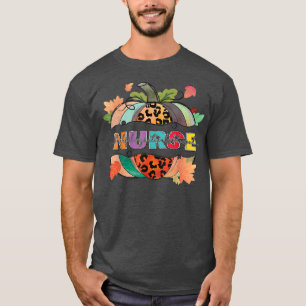 Thankful Grateful Blessed Nurse Pumpkin Leopard Au T-Shirt