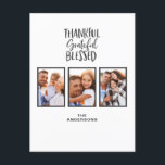 Thankful grateful blessed photo thanksgiving  faux postcard<br><div class="desc">Thankful,  grateful,  blessed thanksgiving photo</div>